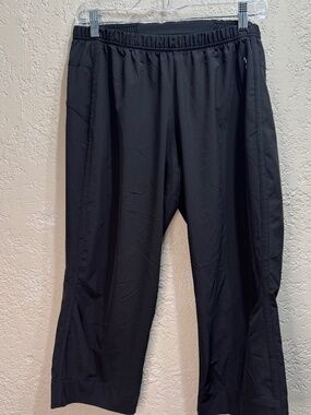 Brooks Womens Black Cropped Running Pants Size Large Athletic Workout Activewear